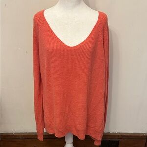 Gap coral V neck long sleeve sweater Size XXL EUC